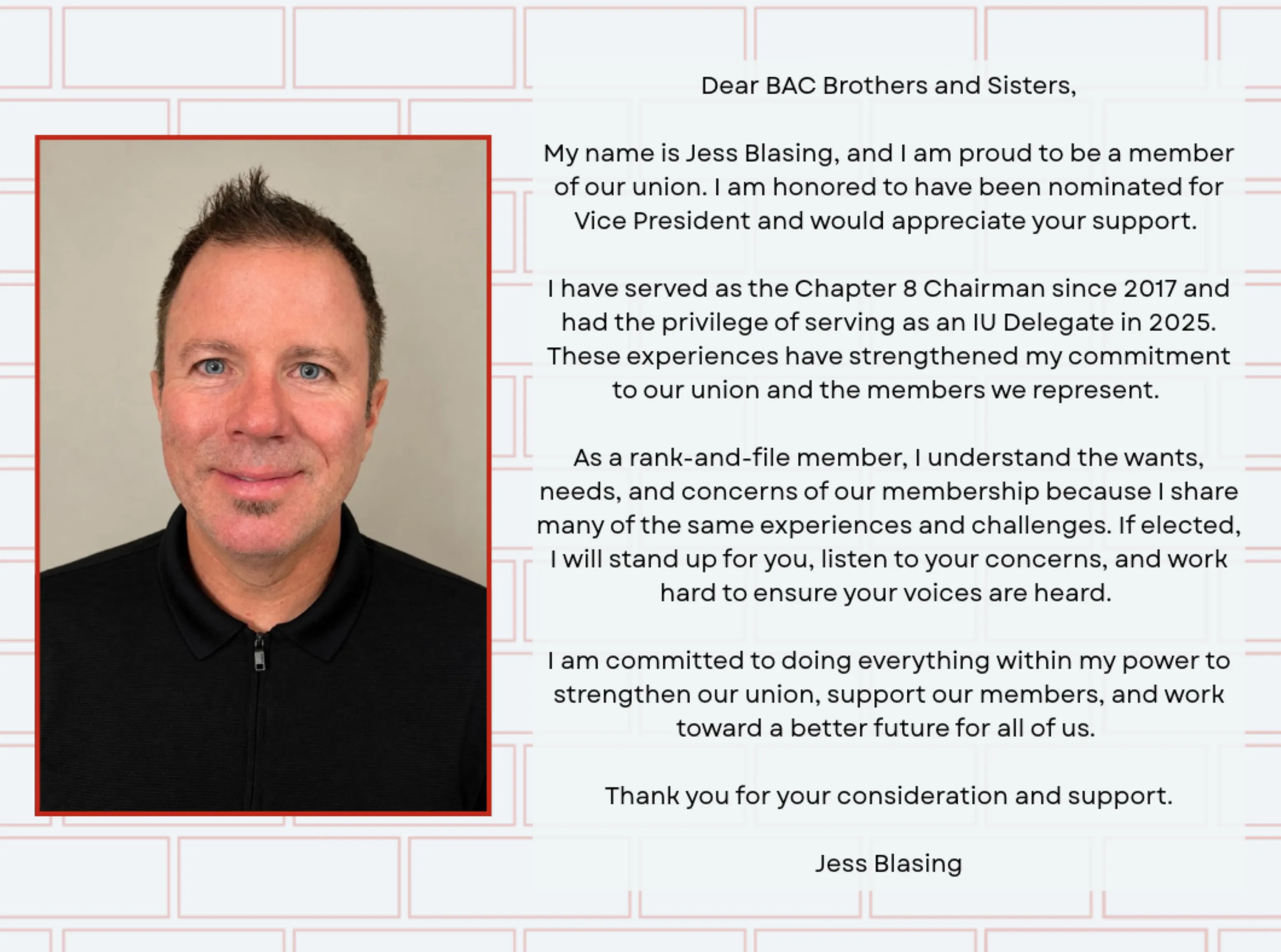 Jess Blasing Election Postcard