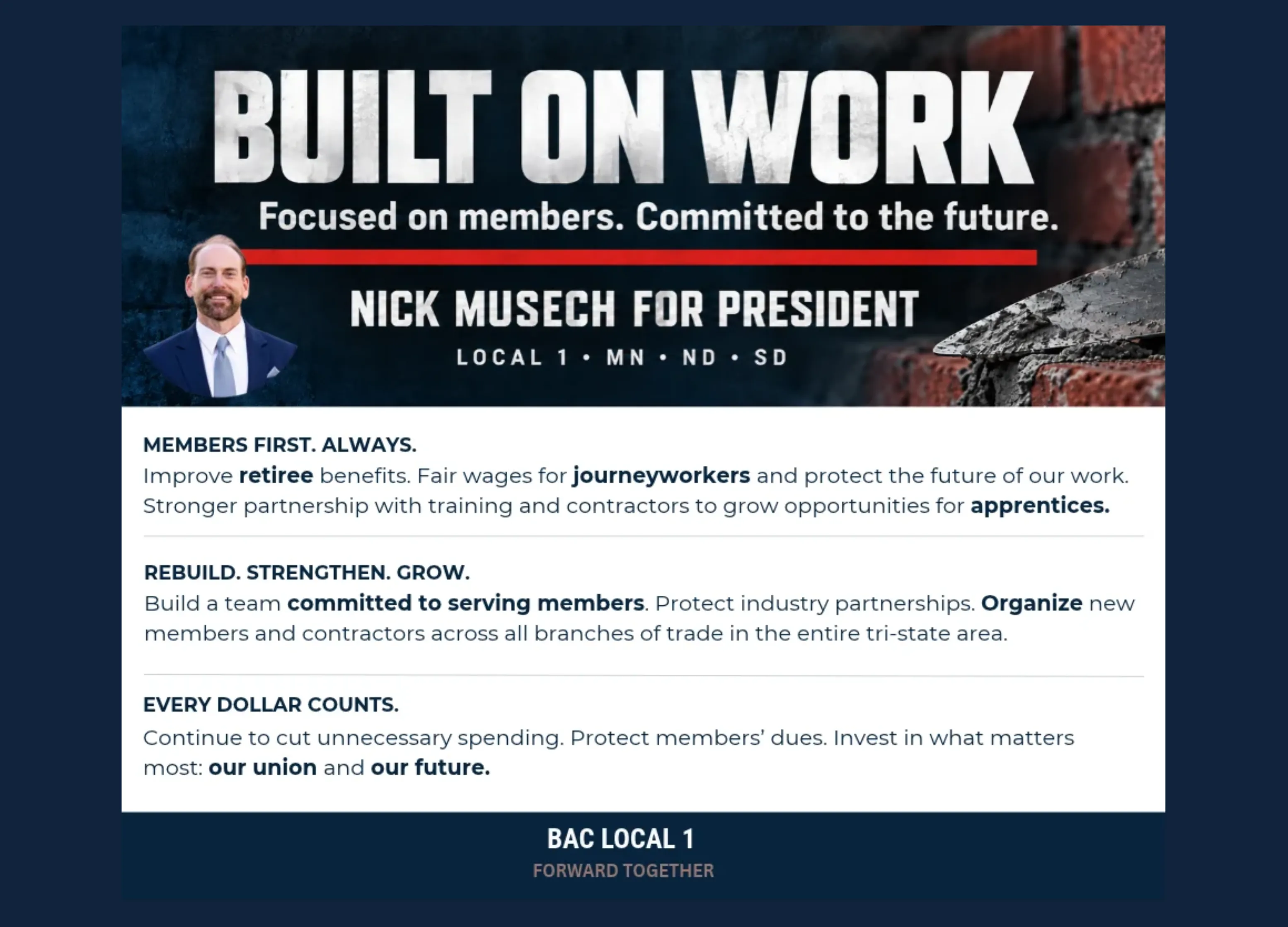 Nick Musech Election Postcard
